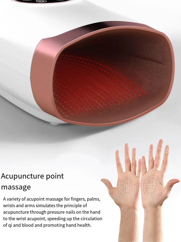 Wireless Electric Hand Massager with Heating Air Compression 6 Levels Pressure for Hands Arthritis Pain Relief Finger Numbness 6