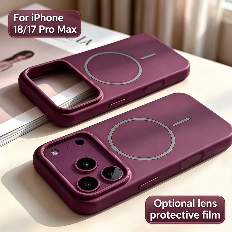 Sleek Liquid Silicone Magnetic Phone Case - Matte, Shockproof & Anti-Scratch Protection