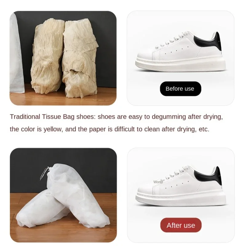 Shoe Dust Covers 10Pcs/Set Non-Woven Dustproof Drawstring Clear Storage Bag Travel Pouch Protect Drying shoes