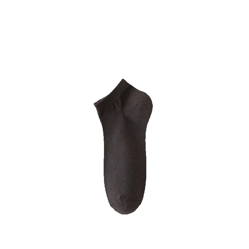 2025e Men's Summer Thin Breathable Antibacterial Deodorant No Show Boat Solid Color Low Cut Cotton Socks_voghion.com