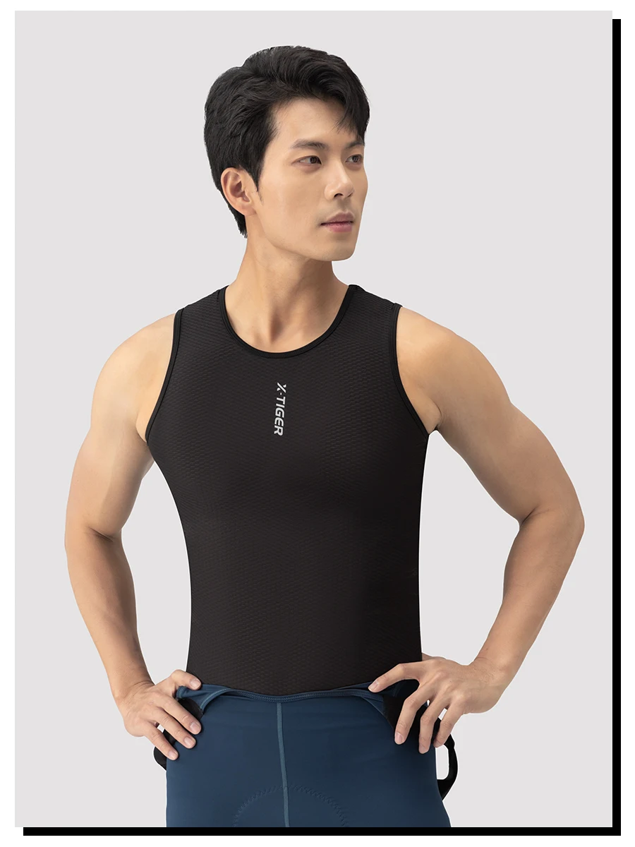 X-TIGER Herren-Radsport-Unterhemd, Sport-Unterhemd, schnell trocknend, für den Radsport, hohe Elastizität, atmungsaktiv, ärmellos, für Rennräder – Detail 15
