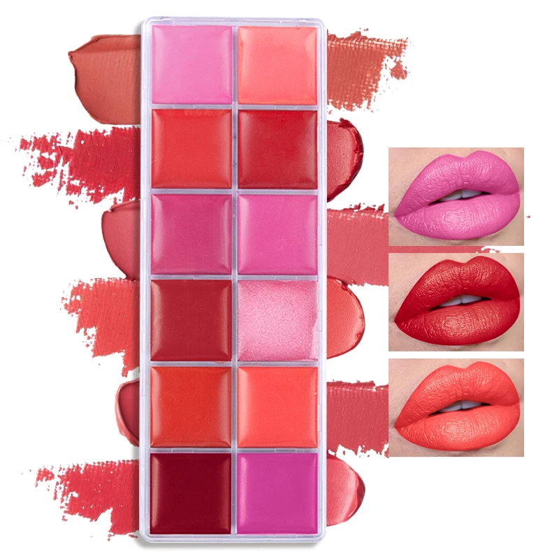 12 Colors Women Moisturizing Long Lasting Lip Gloss Palette Girls Nude Cosmetic Makeup Lip Tools Lipstick Female 3
