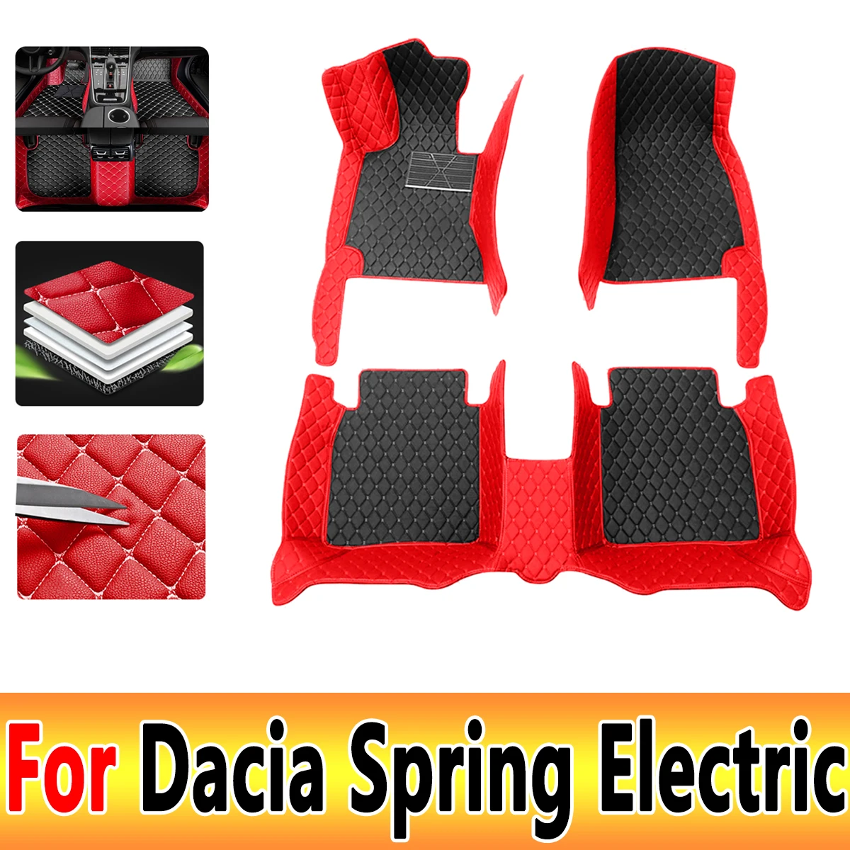 

Car Floor Mats For Dacia Spring Electric Renault City K-ZE Renault Kwid E-Tech Electric 2021~2023 Waterproof Pad Car Accessories