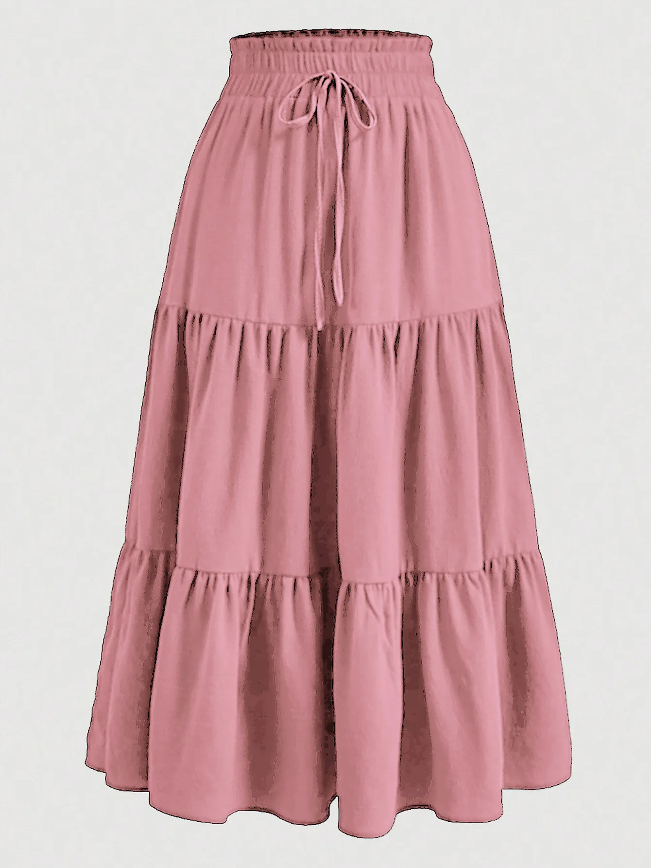 Women's Summer Solid Color Bohemian A-line Midi Skirts 2025 New Female Vacation Casual Loose Faldas