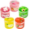 70ml Crystal Clear Slime with Watermelon Peach Avocado Pineapple Charms-Non-Sticky Soft Jelly Clay For Party Christmas Gift 1
