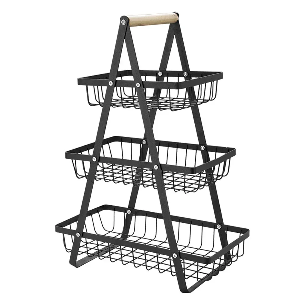 

Creative Shelves Storage Layer Home Holder Two Rack Livingroom Baskets Dried Hollow Three-tier Grids Fruit Snack Removable