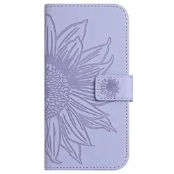 Luxury Embossed Flora Leather Wallet Case - Coque for Honor 400 smart (Purple)