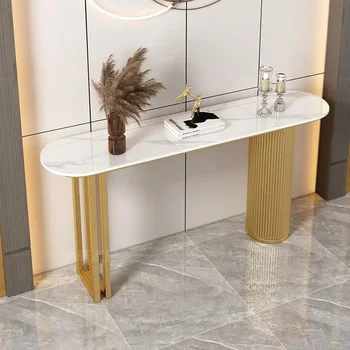 Tavolo Console Moderno e Trendy in Metallo per Ingresso e Corridoio, Tavolo di Lusso per Soggiorno