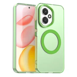 Luxury Magnetic Wireless Charging Case - Candy Color Back Cover for Honor X70 (Green)