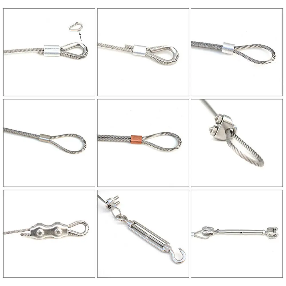 A2(304) Stainless Steel 7x19 Strand 1mm-20mm Core Wire Ropes Lifting Metal Cable