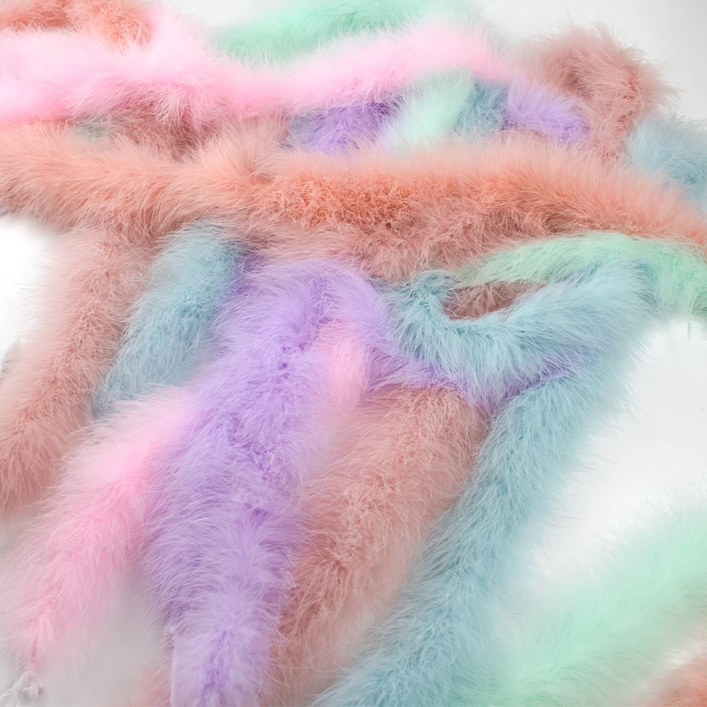 2M Soft Fluffy Turkey Marabou Feathers Boa 20Gram Colorful Feather Scarf  for Party Clothing Dress Decoration Accessory Wholesal