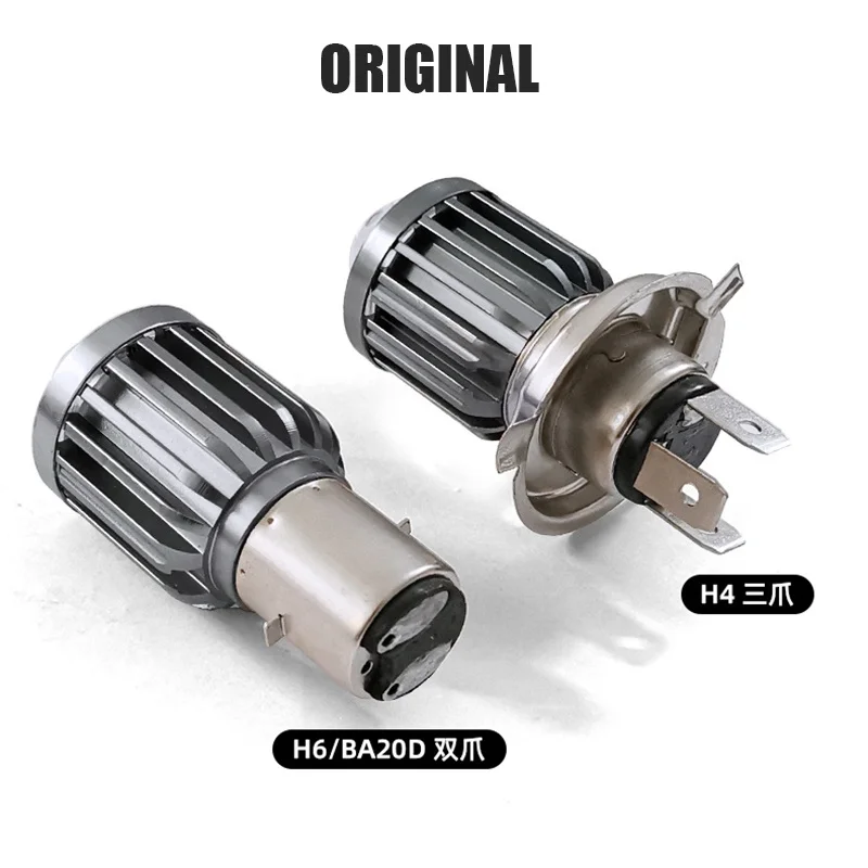 Motorcycle Headlight 1pc H4 H6 BA20D LED Motorcycle Headlight Bulb Moto Spotlights CSP Lens White Yellow Hi Lo Lamp Scooter Fog Lights