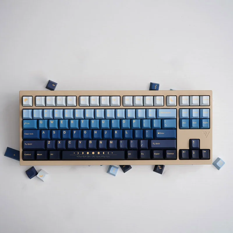 Moonrise Keycaps Conjunto para Teclado Mecânico Moon Keycap Pbt Cherry Profile Dye Sub mx Switch com 7u Barra de Espaço Iso Enter Conjunto Grande