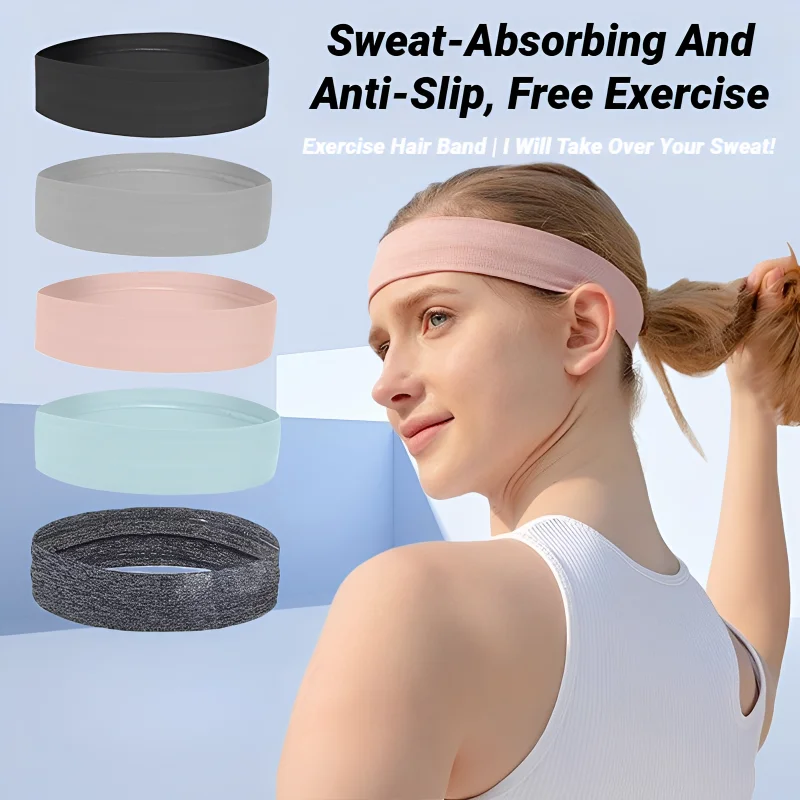 Sports Headband Elastic Sweatband Basketball Sports Headband Women Men Gym Fitness Sweat Hair Band Volleyball Tennis Running Yoga Non Slip