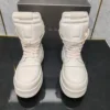Ricks shoes new thick-soled, all-white inverted triangular leather boots increase students' shoes and high street lovers' shoes 2