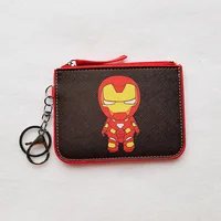 Anime Disney Wallet Super Hero Series Cartoon Captain Coin Purse Avenger Heros Iron Man ID Card Bags Short PU Bags Kids Gifts 3