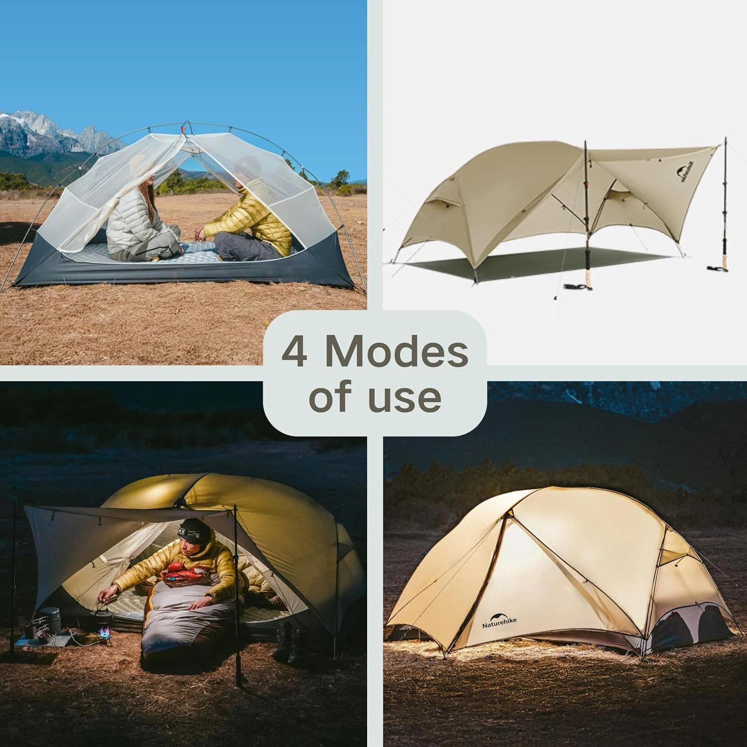 Naturehike Mongar UL 1 2 Person Tent Backpacking Tent 15D Ultralight Travel Waterproof Hiking Survival Outdoor Camping
