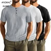 Men's Waffle T Shirts Casual Knit Short Sleeve Shirts Basic Summer Solid Lightweight Tees Breathable Streetwear