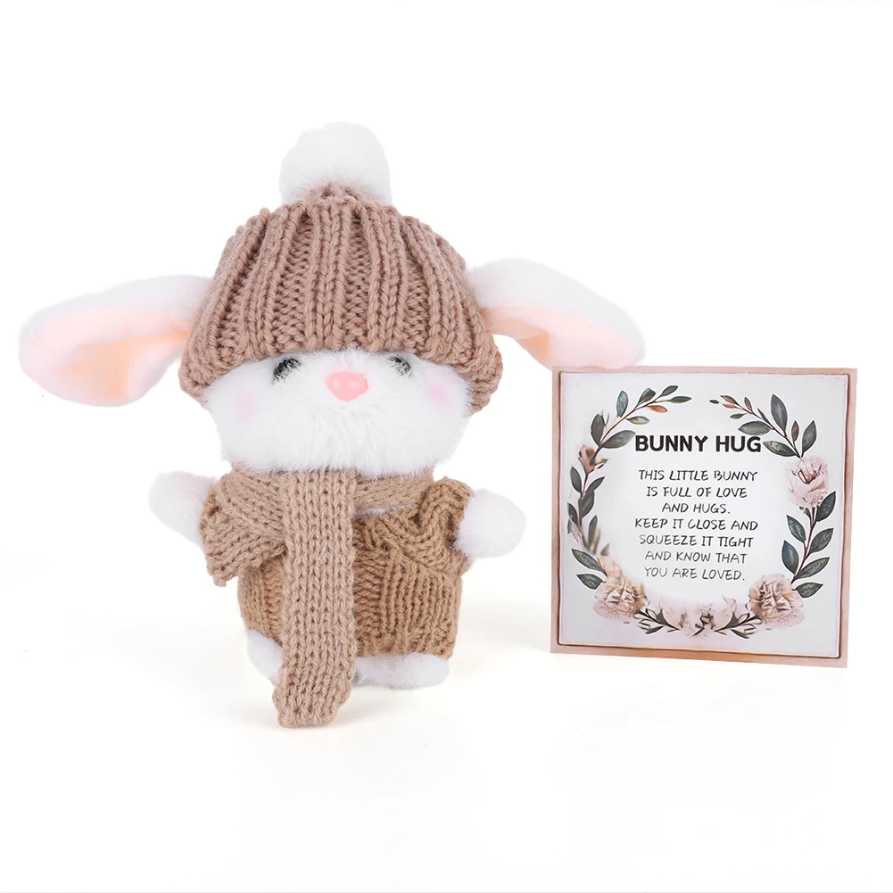 Mini Bunny Hug Cute Easter Gift Emotional Support Rabbit Soft Easter Bunny Stuffed Animal Easter Bunny Plush Toy Gift for Kids