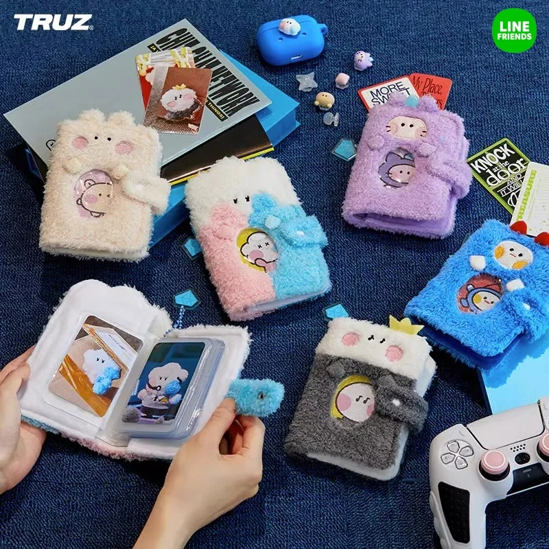 

Truz Minini Treasure Series Plush Photo Album Kawaii Line Friends Yochi Romy Souvenir Albums Cartoon Photo Card Case Storage