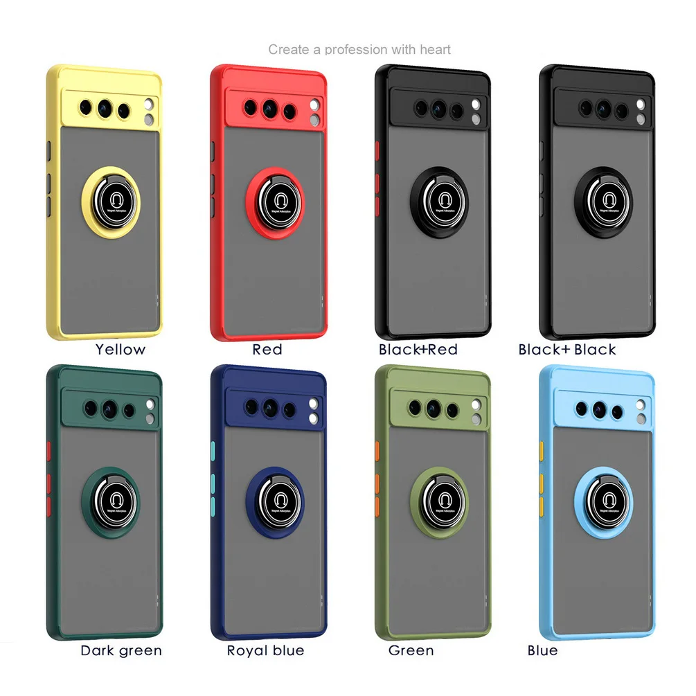 Rotatable bracket stand phone case for 8 7 Pro 7A Pixel7 Pixel 6 pro Finger Ring Holder Hard back cover_voghion.com