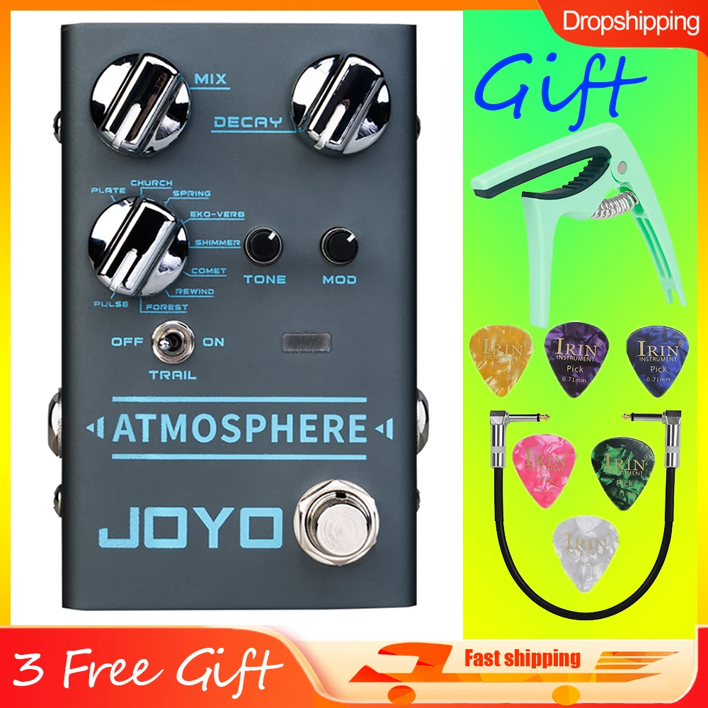 

JOYO R-14 ATMOSPHERE 9 Digital Reverb Effects Pedal Depth Control MOD Effect & TRAIL Sound Fade Out Function for Electric Guitar