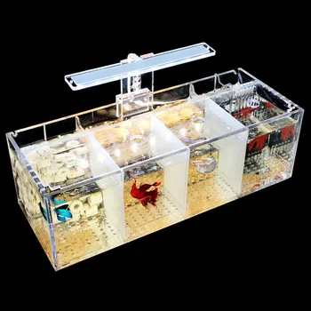 Aquarium Fish Tank For Betta Fish Aquatic Pets Led Light Fishbowl Acrylic Isolation Small Plexiglass Pump.jpg