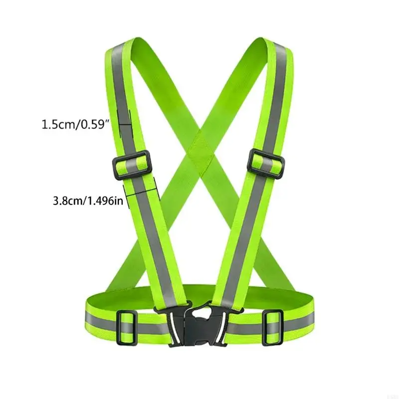 D5BE Adjustable Adults Reflective Vest Students Safety Running Night Security
