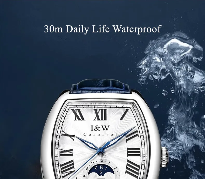 CARNIVAL I&W Mechanical Business Watches For Men Brand Luxury Automatic MIYOTA Movement Wristwatches Waterproof Man Reloj Hombre_voghion.com