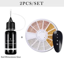BORN PRETTY 10g Transparent Nail Rhinestone Adhesive Glue - Soak Off UV LED Art Gel (2Pcs Set 5)