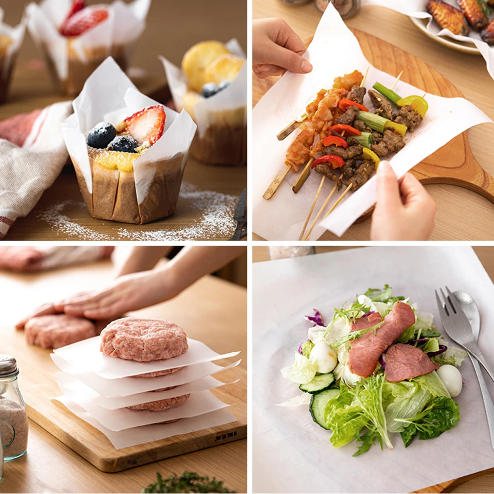 SHIMOYAMA 2pcs Resistant Baking Oil-proof Paper Food Wrapper Papers Bread Sandwich Burger Fries Baking Tools Non-stick Oven Pad