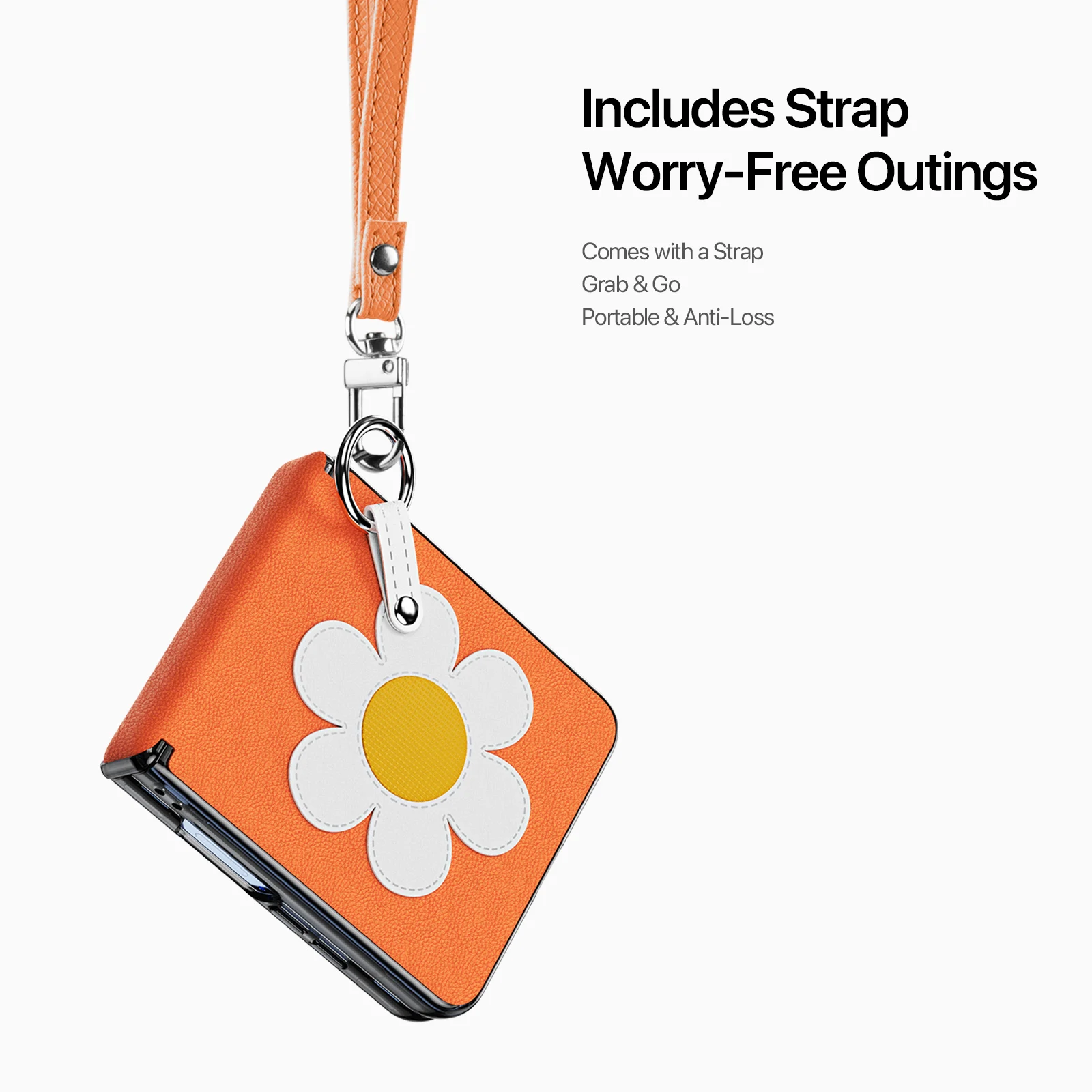 Ultra Thin Leather Flip Case with Shockproof Full Body Protection & Lanyard Design
