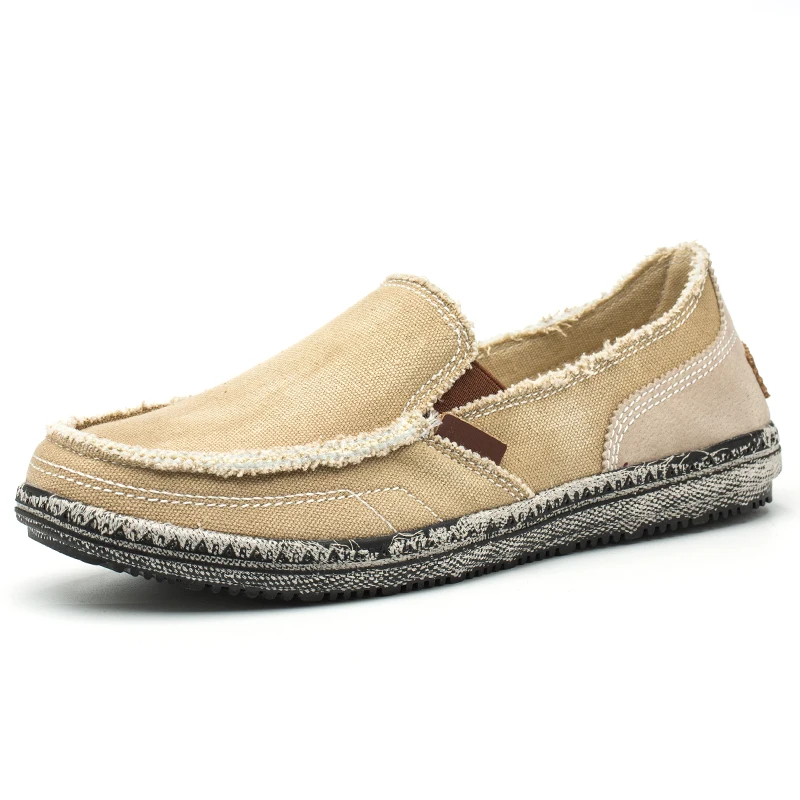 Summer Men's Canvas Boat Shoes Outdoor Lightweight Convertible Slip On Loafer Fashion Casual Flat Non-Slip Deck Shoes casual shoes