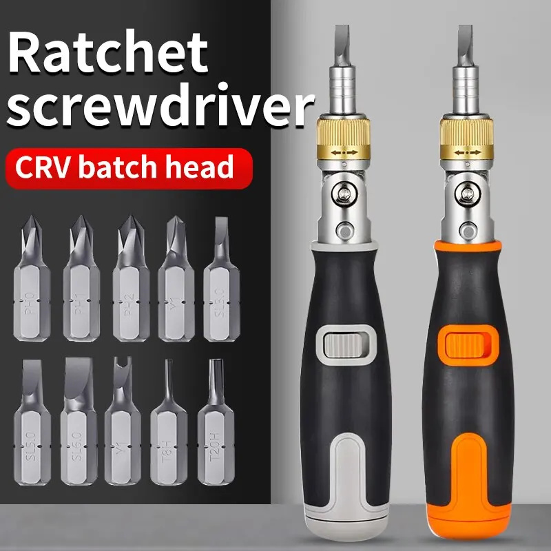 10 In 1 Portable Ratchet Screwdriver Multifunctional Hidden Screwdriver Head Corner Capable Multi Angle Screwdriver Set