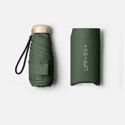 Women's Compact UPF Sun Umbrella - Stylish & Portable Travel Shade - 6K (Blackish Green)