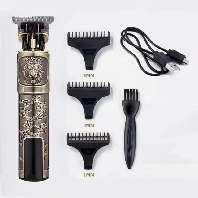 Vintage T9 Electric Hair Cutting Machine Professional Barber LCD Display HairTrimmer For Men Clipper Shaver Beard Lighter 4