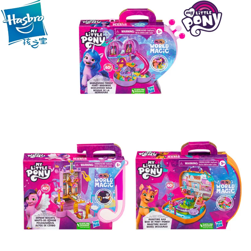 Y My Little Pony Mini World Magic Compct Creation Castle Zipp Izzy Hitch Sunny Action Figures Girls Play House Toy Gift