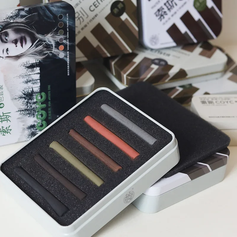 Sketch Charcoal Stick Set Professional Sketch Painting Pastel Stick Diameter 10/18mm Water-soluble Toner Pencil for Artists