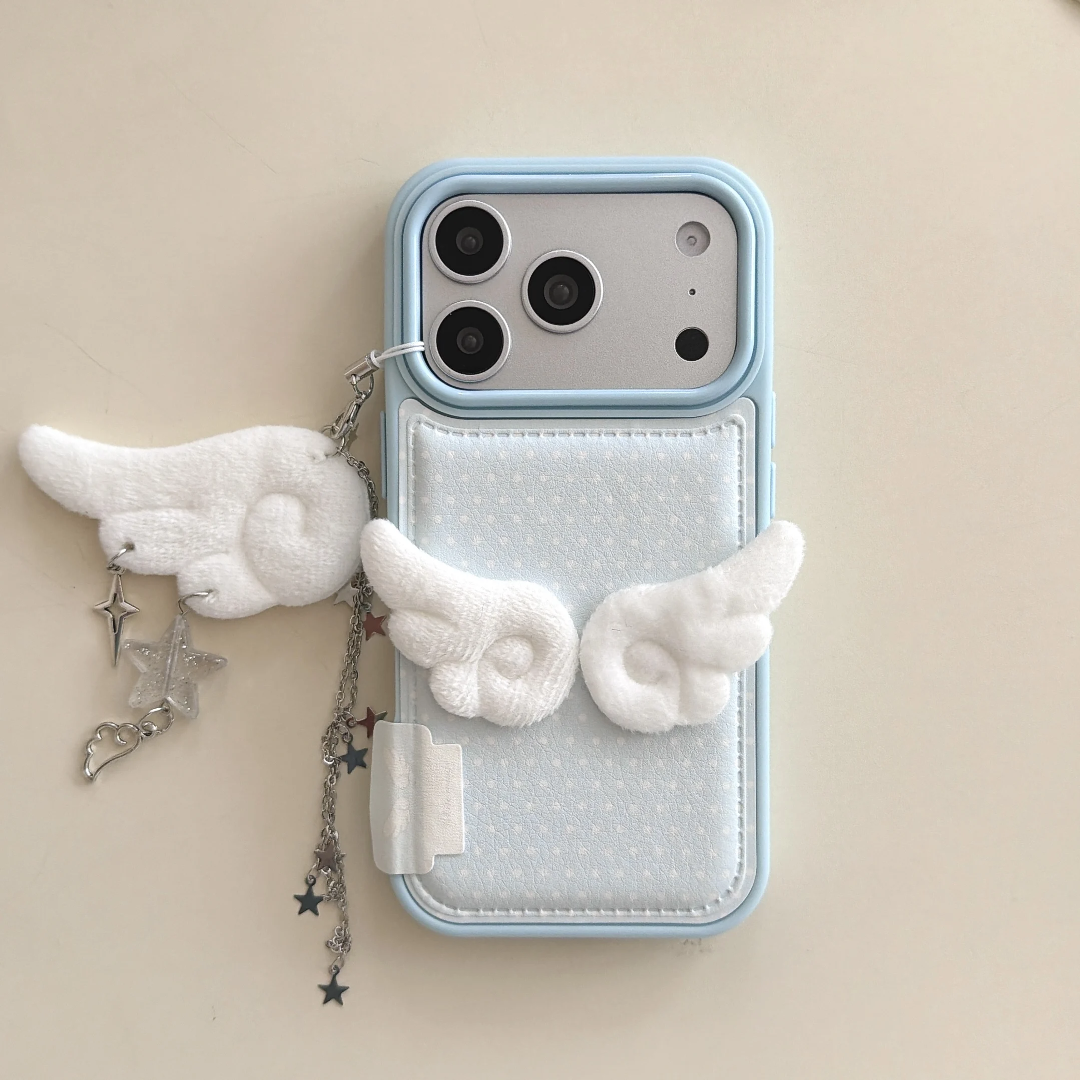 3D Wing Pendant Phone Case – Stylish Korean Design Cover