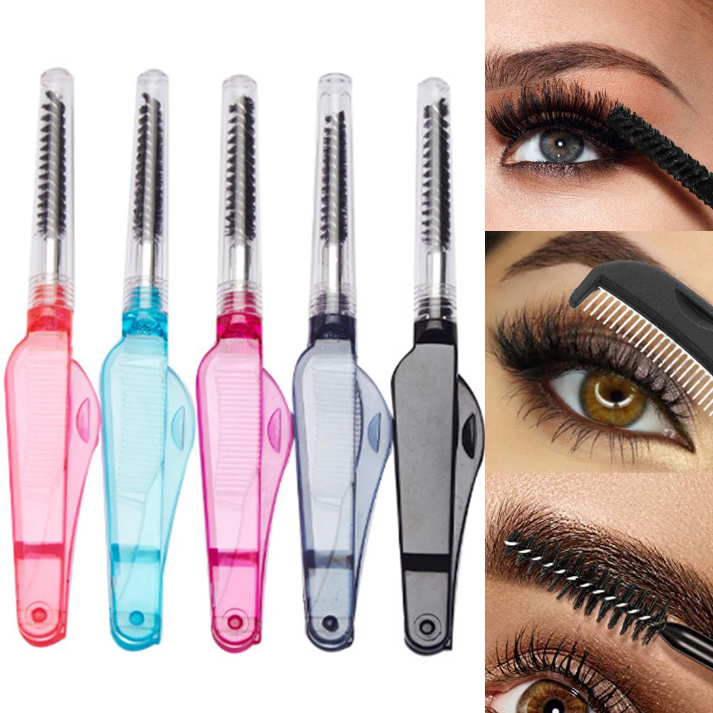 1pcs Dualpurpose Stainless Comb Eyelash Eyebrow Comb Makeup Mascara