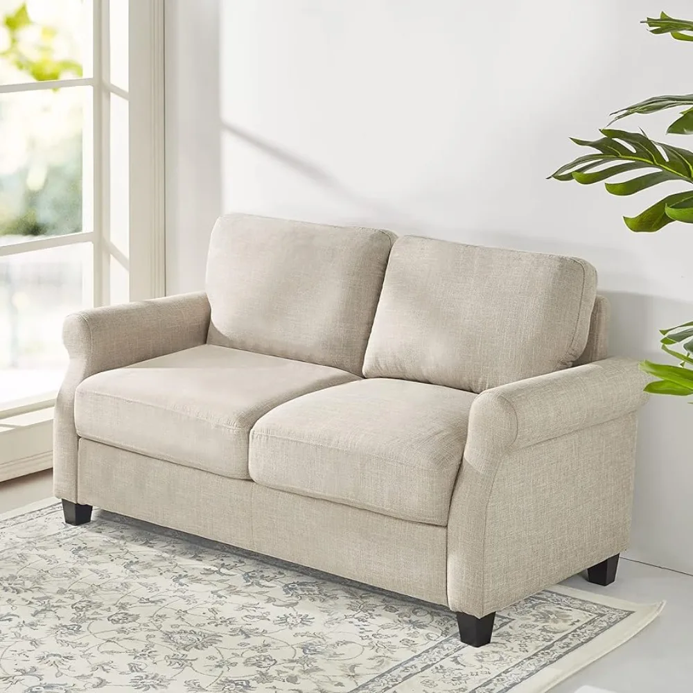 

Двухместный диван с мягкой обивкой из полиэстера с подушками из пенопласта и волокна, подходит для диванов в небольших пространствах