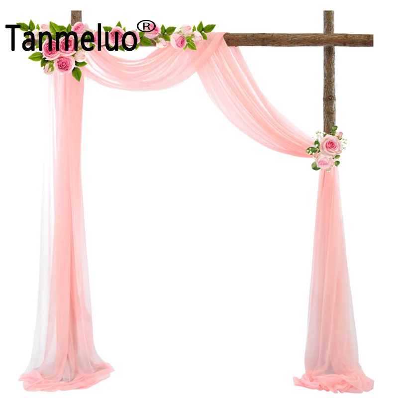 Wedding Arch Drapping Fabric Sheer Polyester Tulle Backdrop Curtain Drapery Ceremony Reception Swag Table Runner Decoration