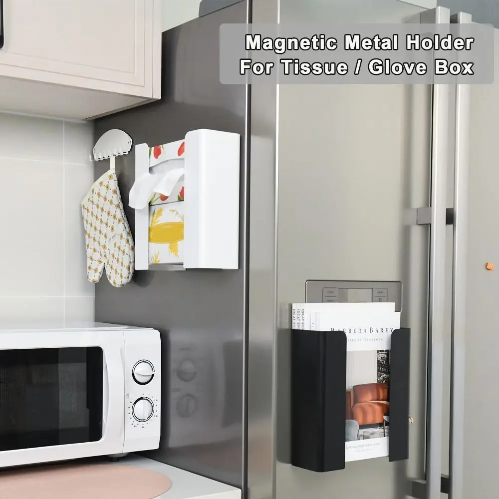 An der Wand montierte magnetische Taschentuchbox, verstellbar, platzsparend, geteilte Taschentuchbox, kein Bohren erforderlich, Taschentuch-Aufbewahrungsbox für Badezimmer – Detail 4