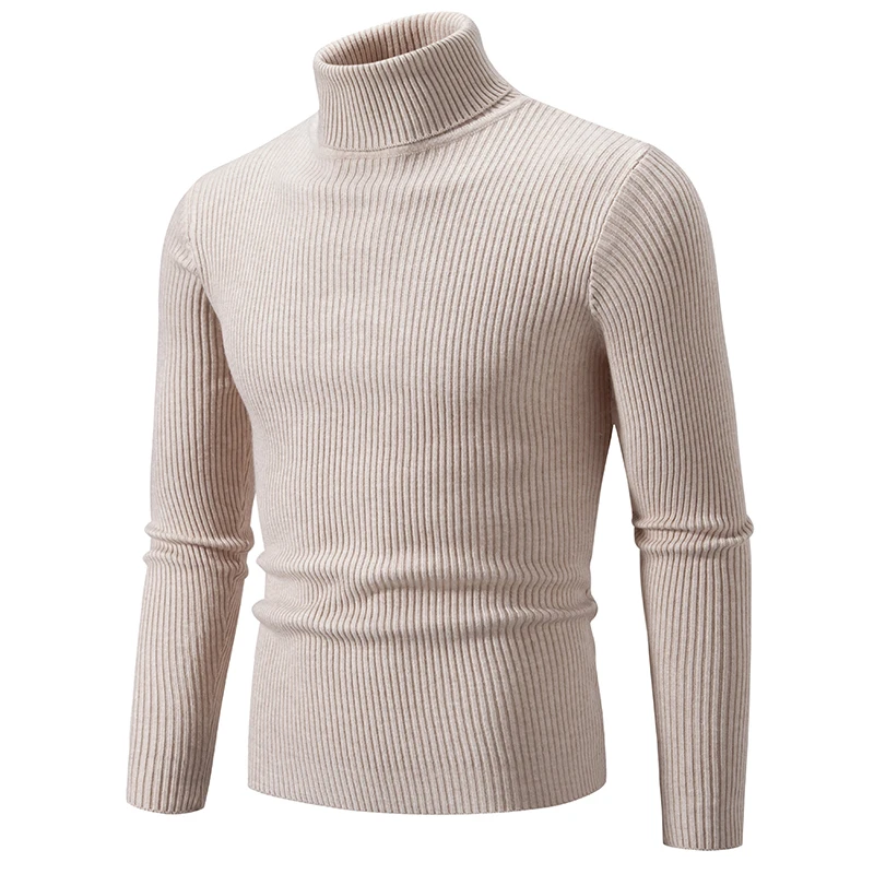 Men Turtleneck Sweater Pullover Knitted Warm Casual turtleneck sweater basic sweater jacquard sweater