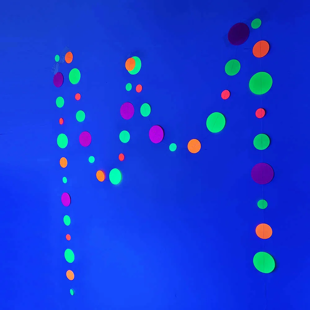 Neon Glowing Party Decor Set with UV Streamers and Fluorescent Accessories