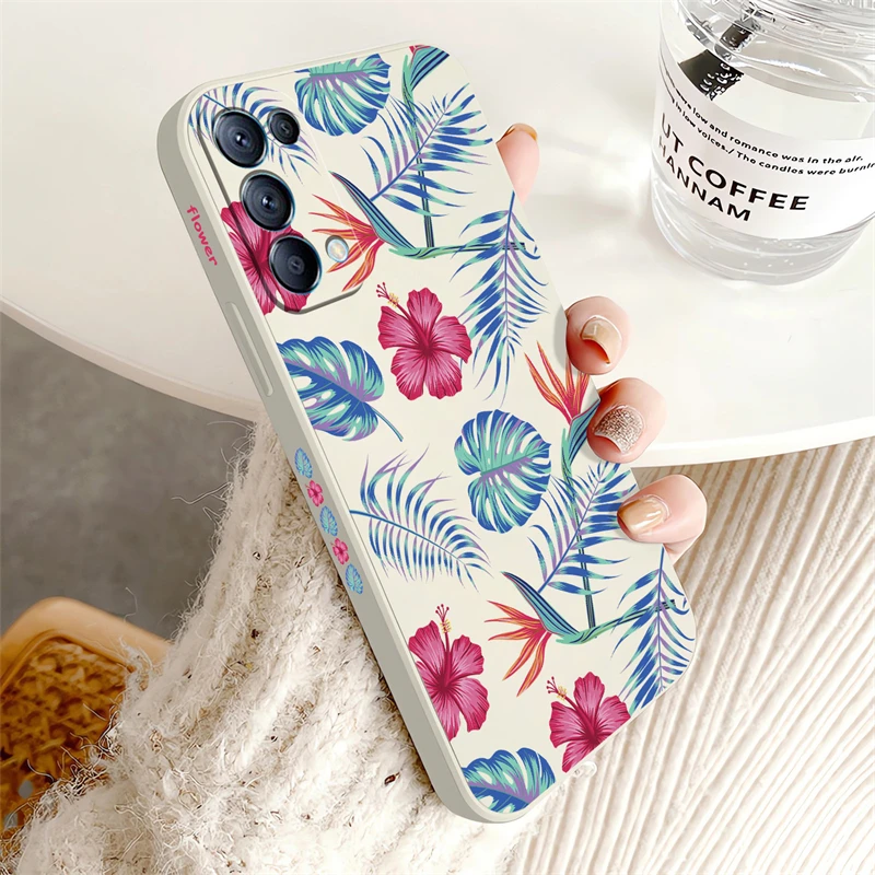 Silicone Flower Leaf Pattern Shockproof Phone Case Cover