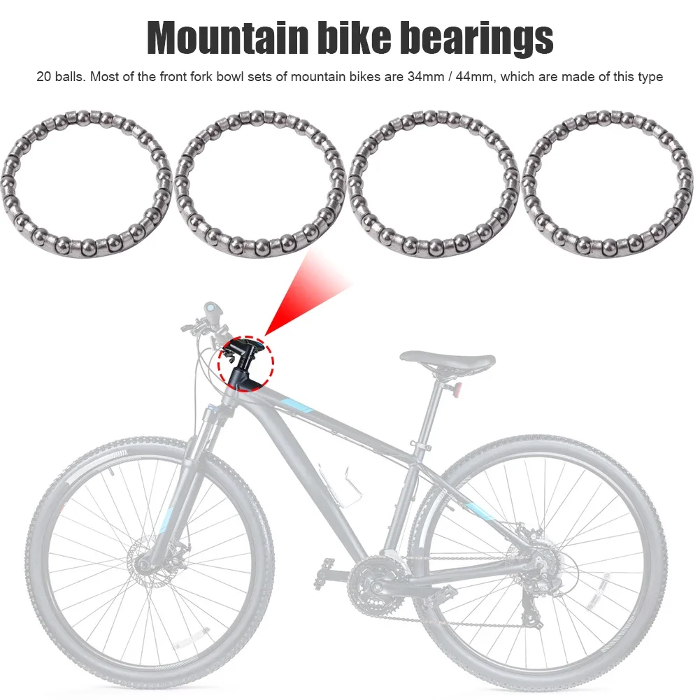 MTB Road Bike Ball Bearing for MTB Mountain Bicycle Cycling Accessory for 34/44mm Front Fork Headset 10Pcs/Set