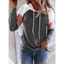 

Women Hoodies Harajuku Casual Loose Long Sleeve Hooded 2022 Autumn Vintage Patchwork Sweatshirts Female Elegant Pullover Top 5XL
