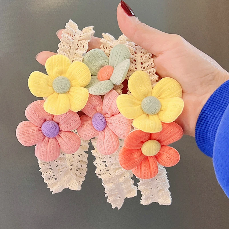 

Baby Girls Headband Kid Flower Hair Accessories for Children Soft Elastic Lace Turban Lovely Hairband Newborn Photo Props