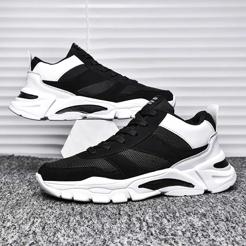 Stylish Spring Men Tennis Shoes Outdoor Sneakers Anti-skid Male Casual Footwear Summer Mesh Breathable Lace-up All-match | Обувь